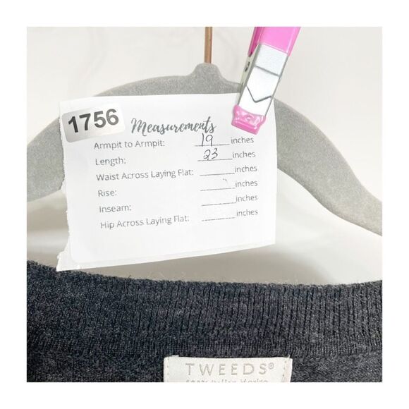 Tweeds Sweater Cardigan 100% Merino Wool Dark Gray Womens Medium NEW - Picture 4 of 5